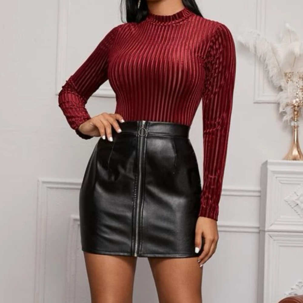 SHEIN- Faux Leather Skirt- Size XL